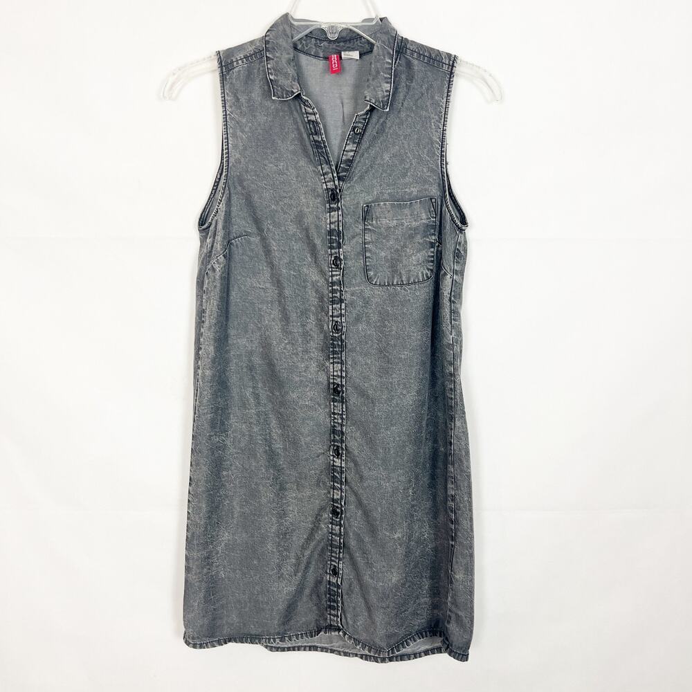Divided Stonewash Sleeveless Shirt Dress Size 2